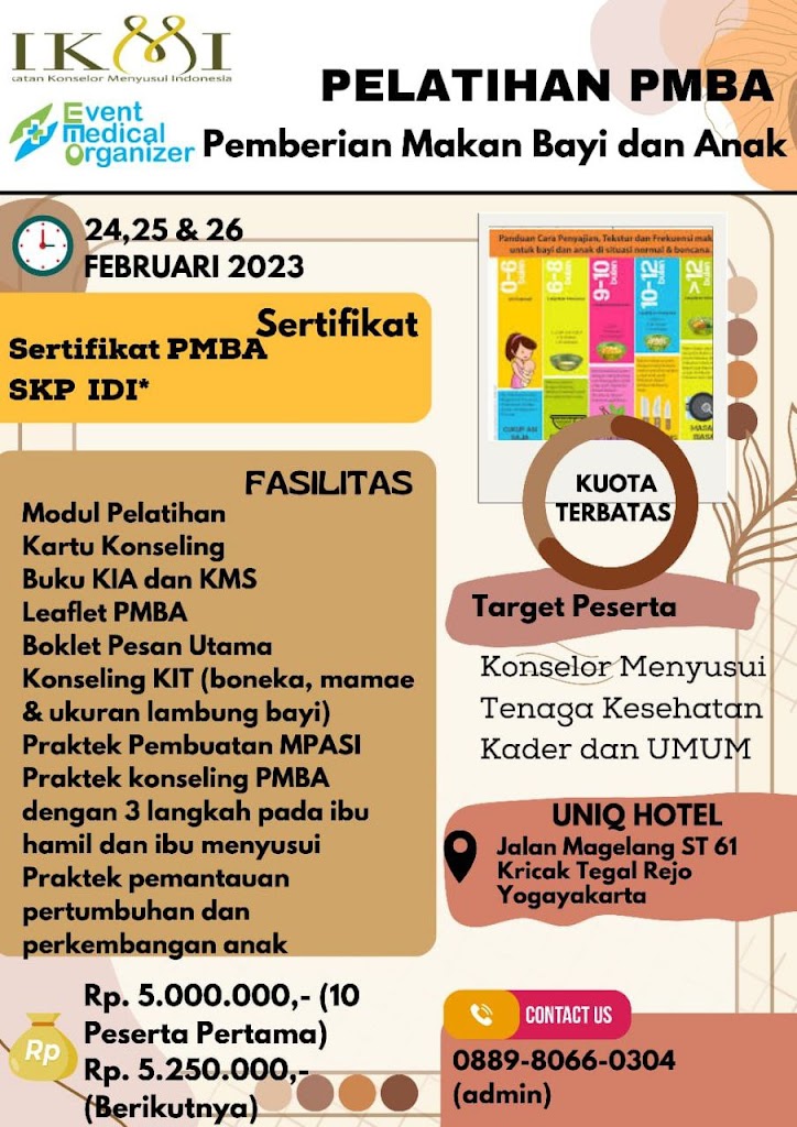 (SKP IDI) Pelatihan PMBA-Pemberian Makan Bayi dan Anak (Februari 2023, Yogyakarta)